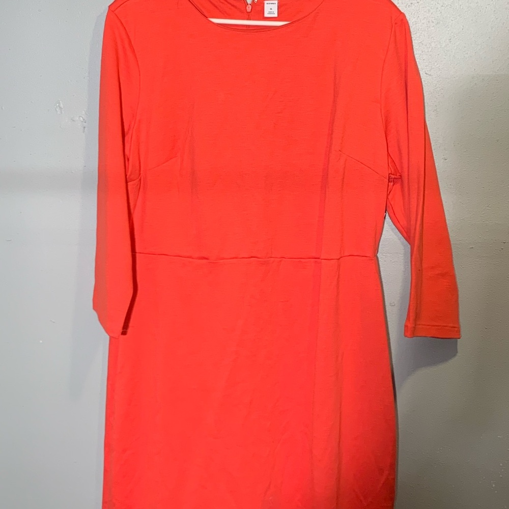Orange jersey dress